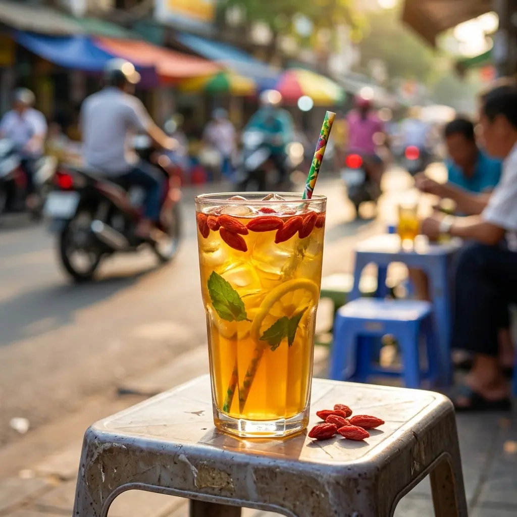 Trà chanh đá kỷ tử